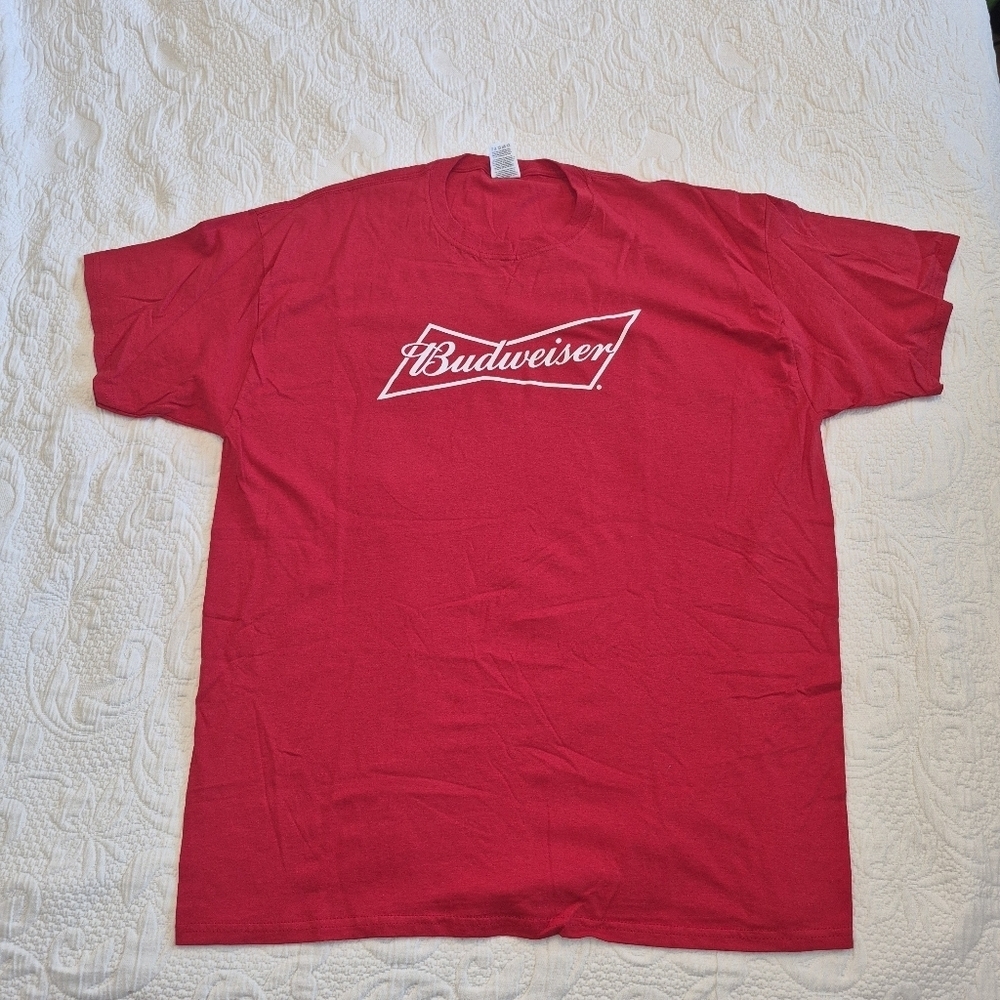 Fruit of the Loom XL Budweiser red men's short sleeve shirt NWOT